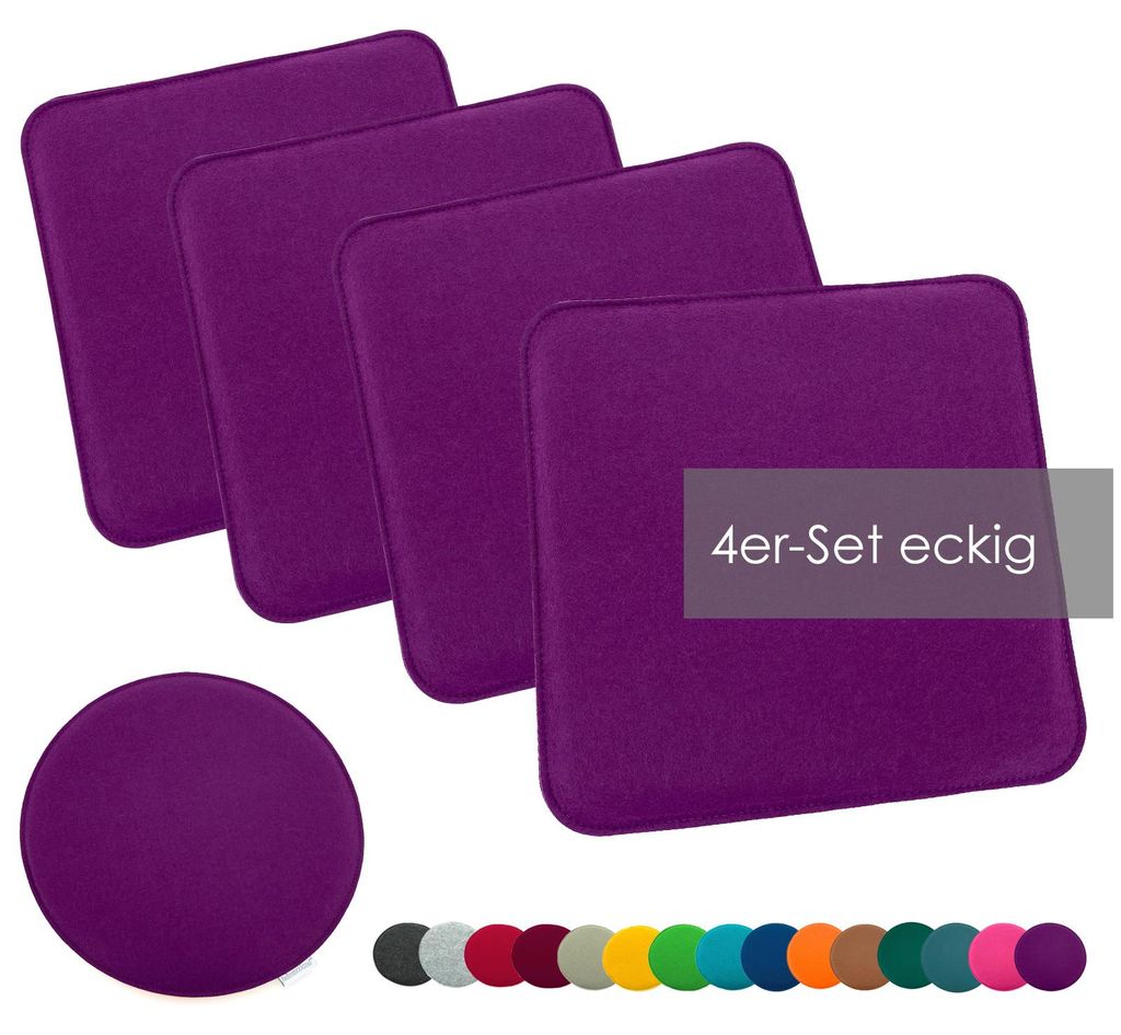 heimtexland ® Sitzkissen Set Filz Stuhlkissen Stuhlauflage Produktbild 