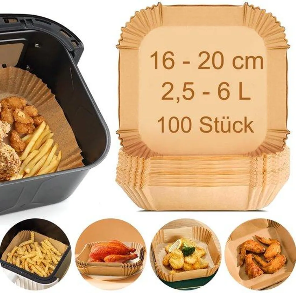 Papier Air Fryer imperméable et résistant à l'huile - Format 16-20 cm
