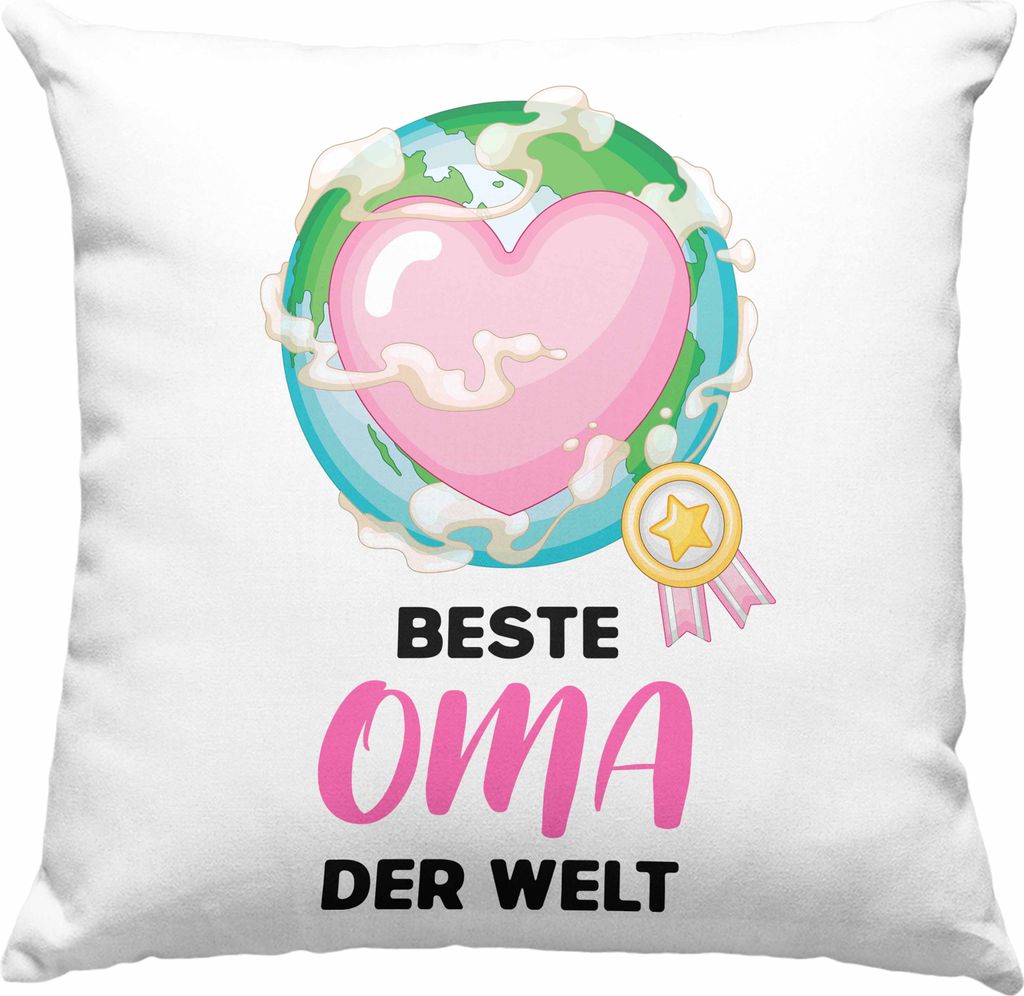 Trendation - Beste Oma Der Welt Geschenk Deko-Kissen mit Produktbild 