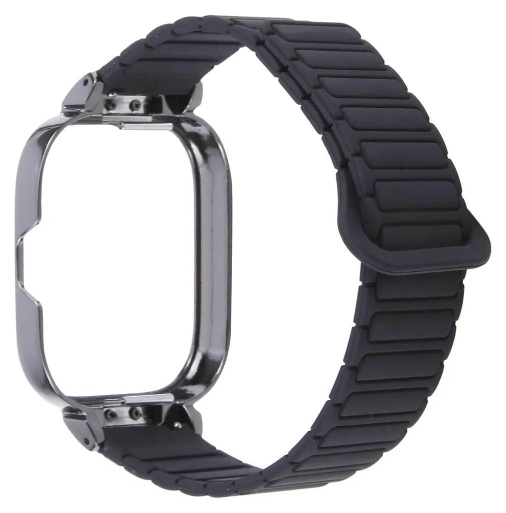 Per Xiaomi Redmi Watch 5 / Watch 4 Cinturino in silicone con cassa in metallo nero
