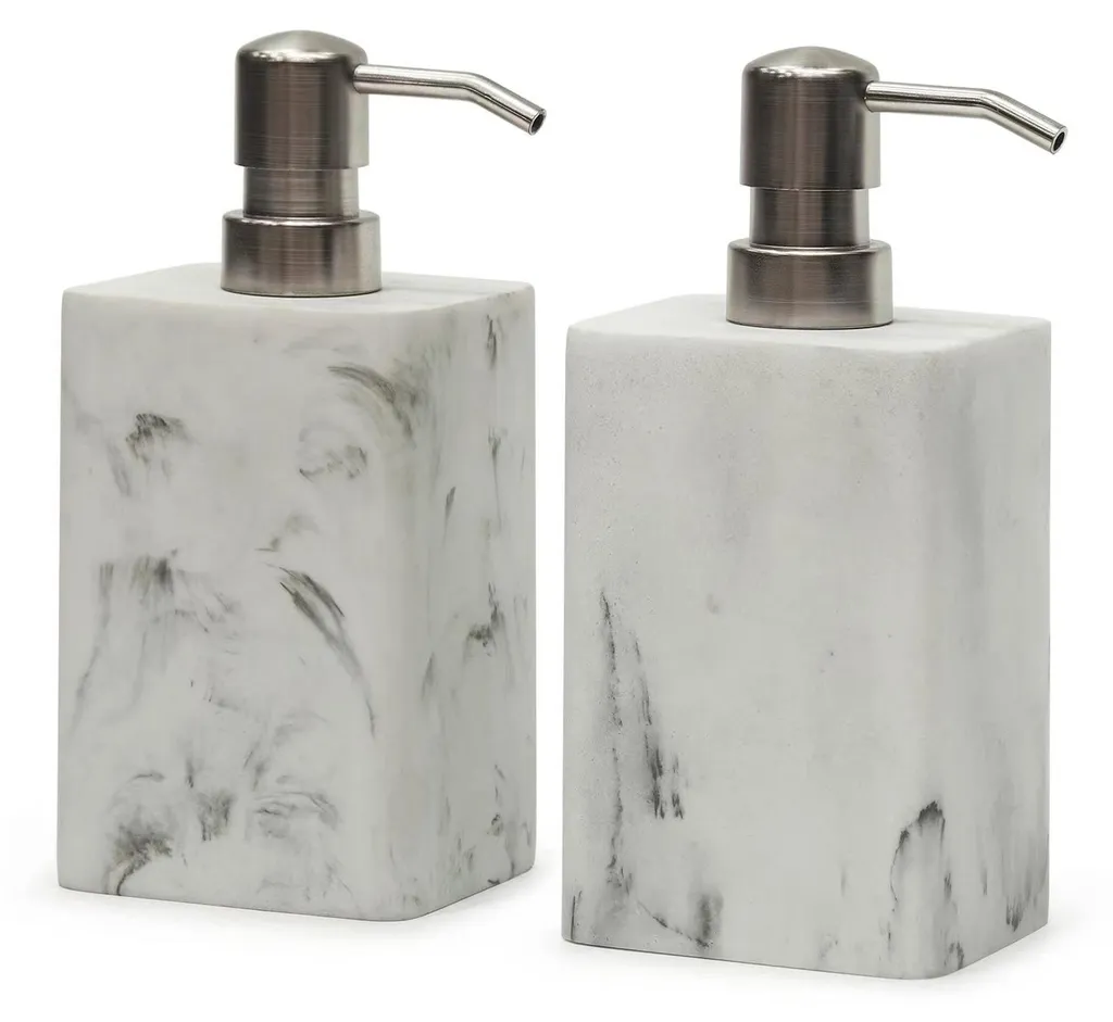 Distributeur de savon pour salle de bains et cuisine lot de 2 blanc