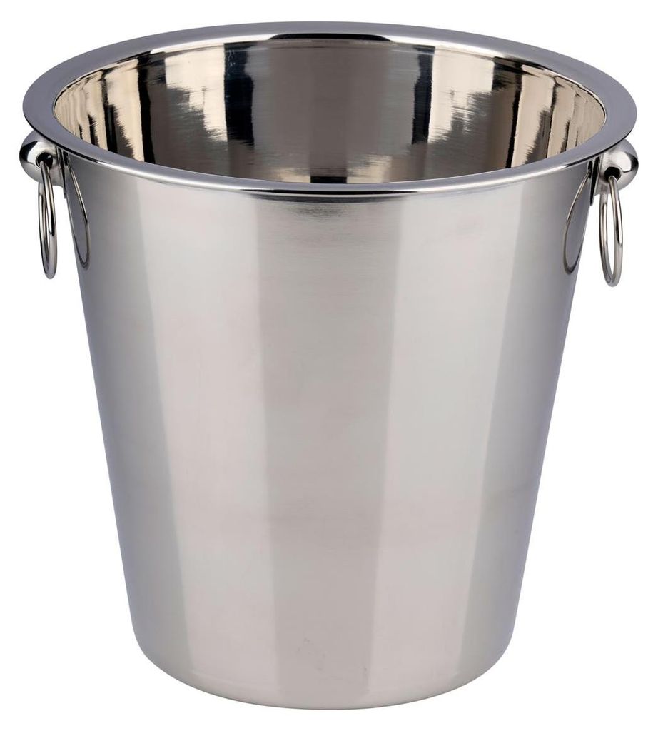 Bambelaa! Sektkühler Edelstahl Groß Doppelwandig Eimer Weinkühler Champagnerkühler Flaschenkühler Silber (ø ca. 22 cm)