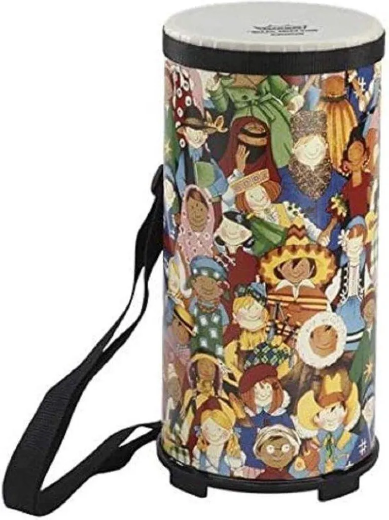Tambourin robuste de 12 pouces avec cymbalettes et design multicolore