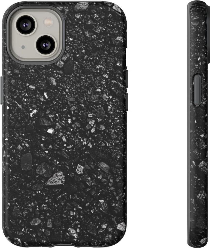 Schwarze Asphaltstruktur – Handyhülle Kompatibel mit iPhone 14