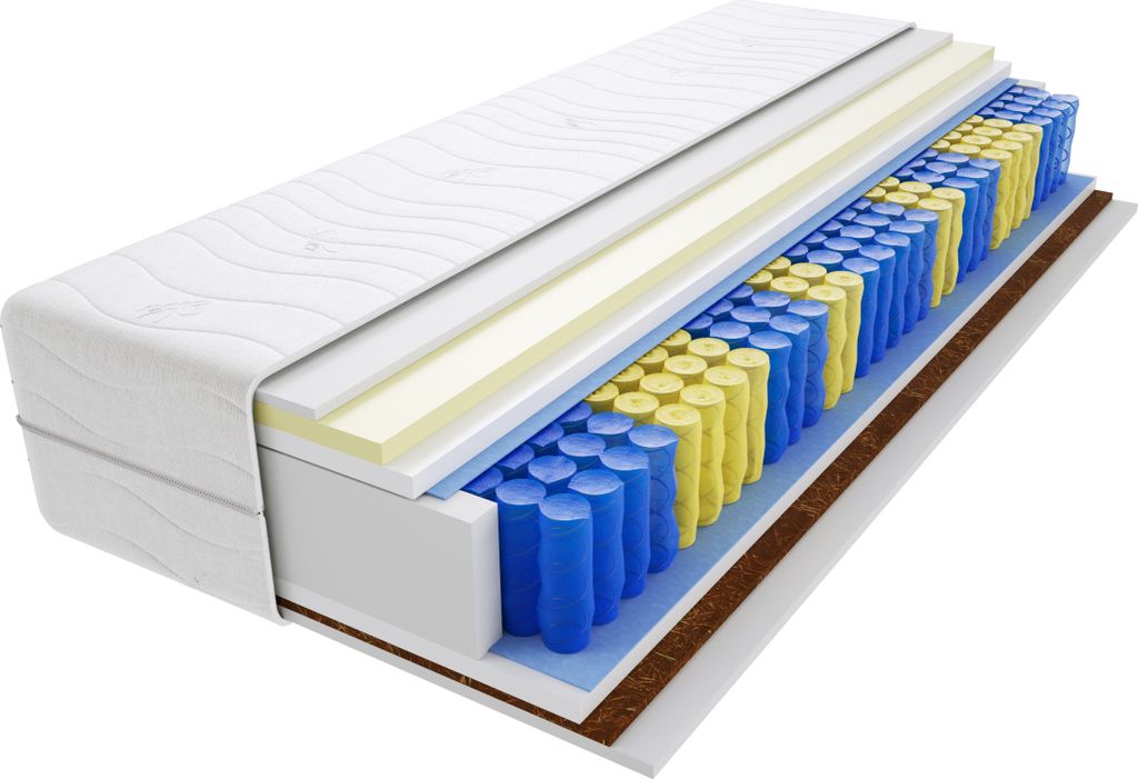 Matratze 70x140 cm Doppelmatratze, H3 & H4 Federkernmatratze, Taschenfederkernmatratze 25 cm Hoch Kokosfaser Visco Memory Hypoallergene, HR-Schaum,...