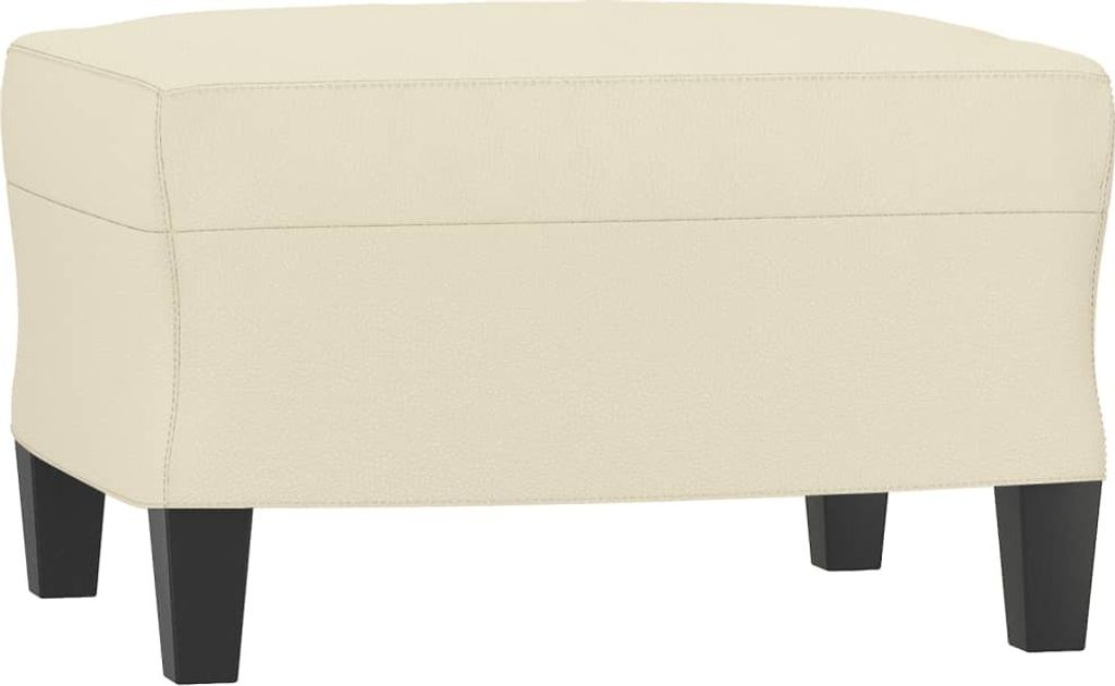 Tabouret de pied Crème 60x50x41 cm similicuir Image du produit 