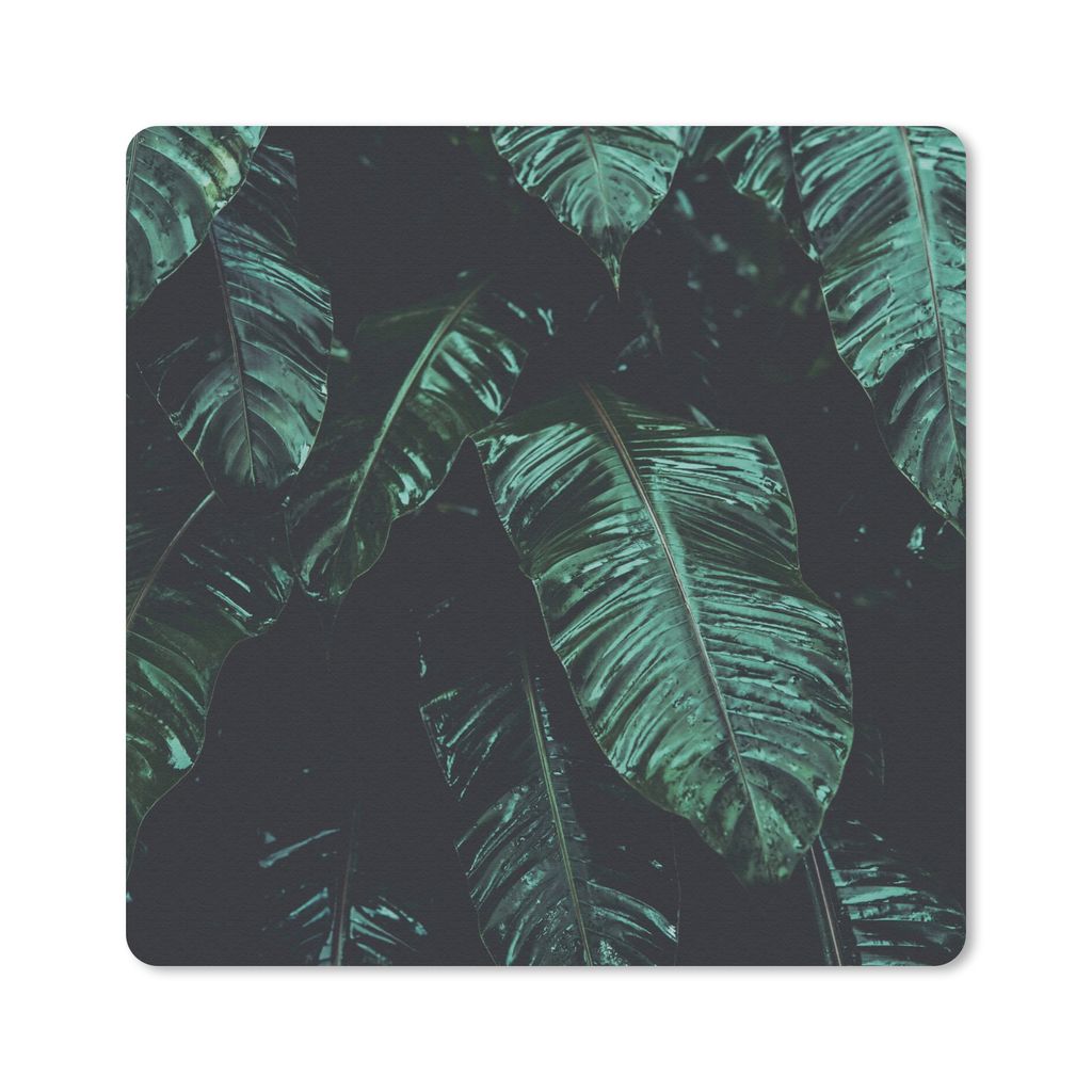 MuchoWow Mauspad Mousepad Dschungel - Palme - Blätter - Tropisch 20x20 cm - Mousepads - Maus Mat - Pad - Mausunterlage - Desk Mat - Bureauartikeln
