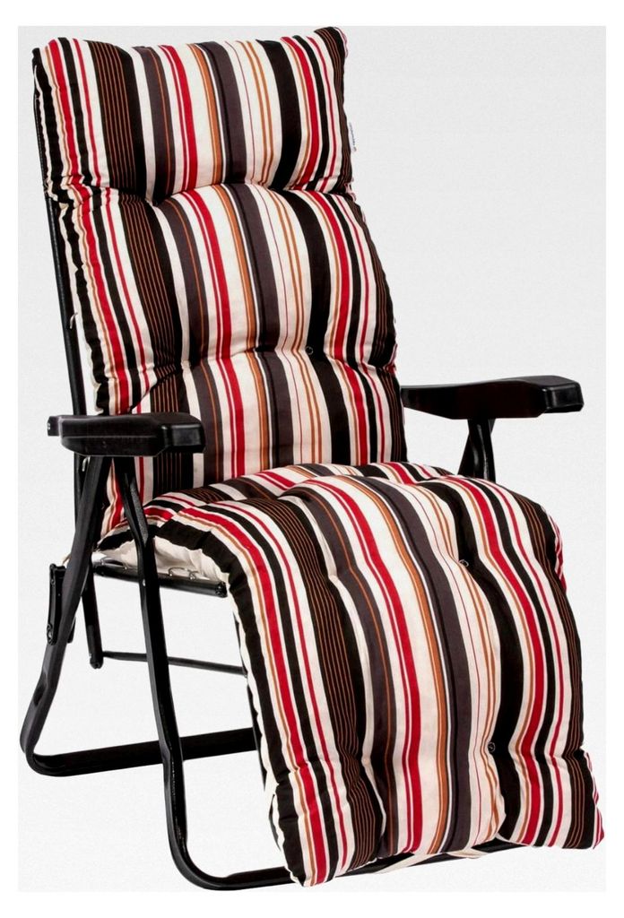 Notebookkissen für Liegestühle mit Fußstütze, gepolstert, rot-schwarz gestreift