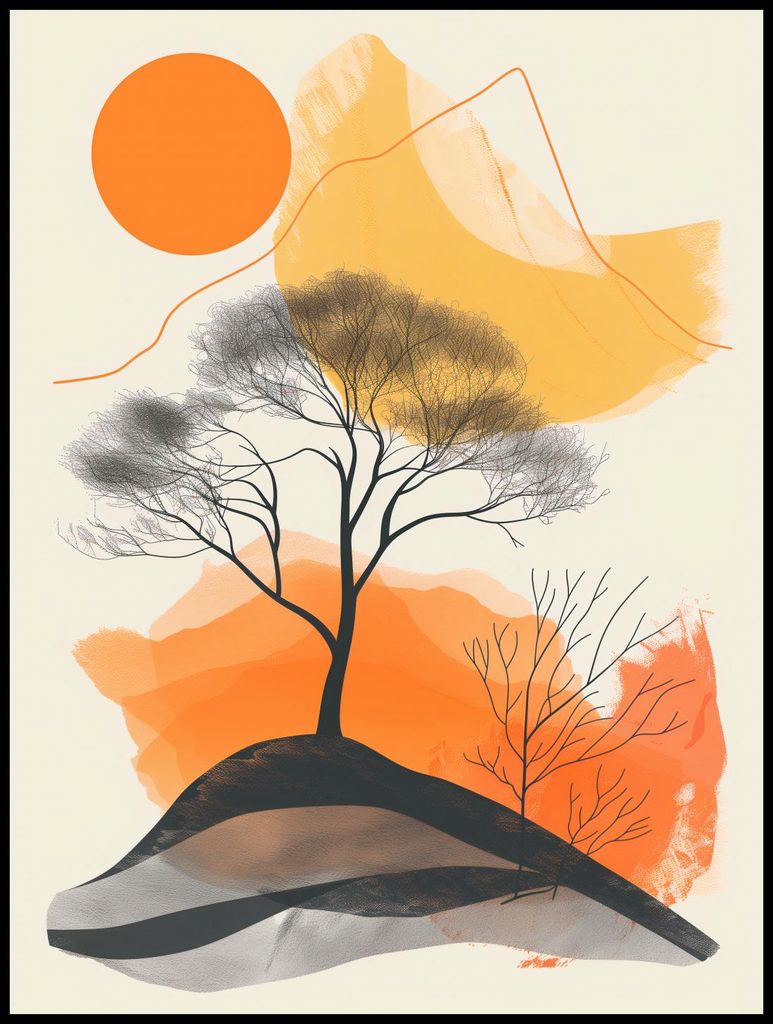 Plakat 75x100cm Baum im Raum