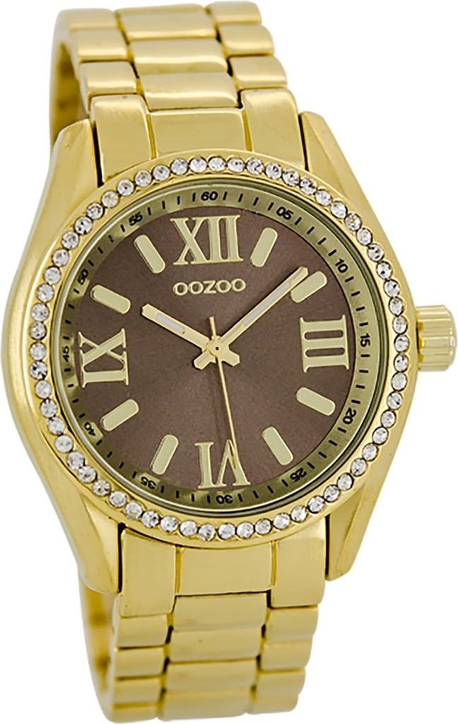 Oozoo Damen-Herren Uhr Analog Quarzuhr Armband gold Vintage Series D2UOC5728A