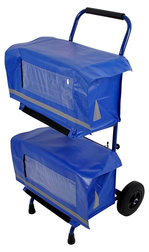 Zeitungswagen mit 2 Taschen aus hochwertiger, wasserabweisender LKW-Plane für Zeitungszusteller und Fahrräder