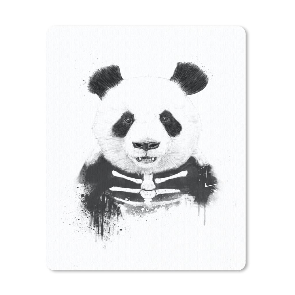 MuchoWow Mauspad Mousepad Panda - Skelett - Tiere - Weiß 19x23 cm - Mousepads - Maus Mat - Pad - Mausunterlage - Mauspads - Spielen