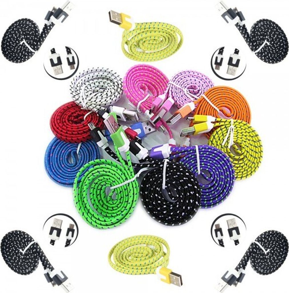 Micro USB Datenkabel Ladekabel Farben 3 m für Handys Tablet Kabel Laden Zubehör, Farbe:Gelb, Geräte-Marke:HTC, Handy-Typ Micro USB:One Mini 2 M5...