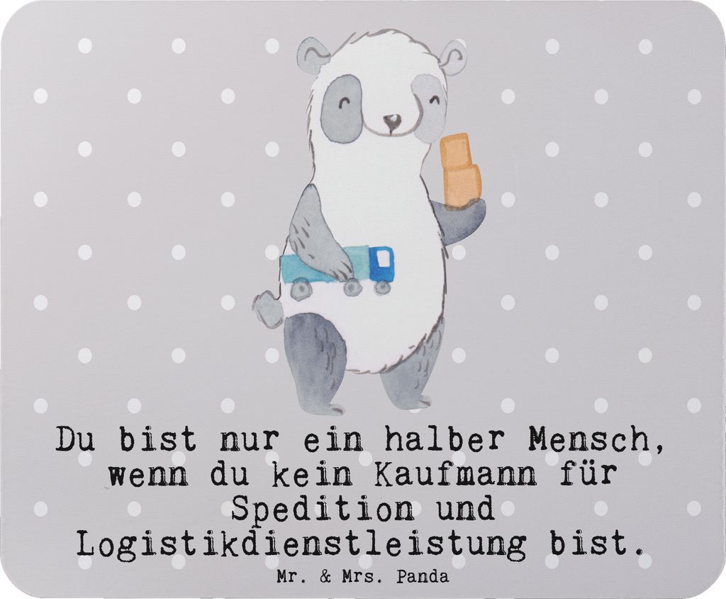 Mr. & Mrs. Panda Mauspad Kaufmann für Spedition und Logistikdienstleistung Herz - Grau Pastell - Geschenk, Lustig, Mousepad, computermatte, mauste...