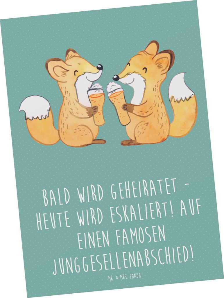 Mr. & Mrs. Panda Postkarte Junggesellenabschied Eskalation Produktbild 