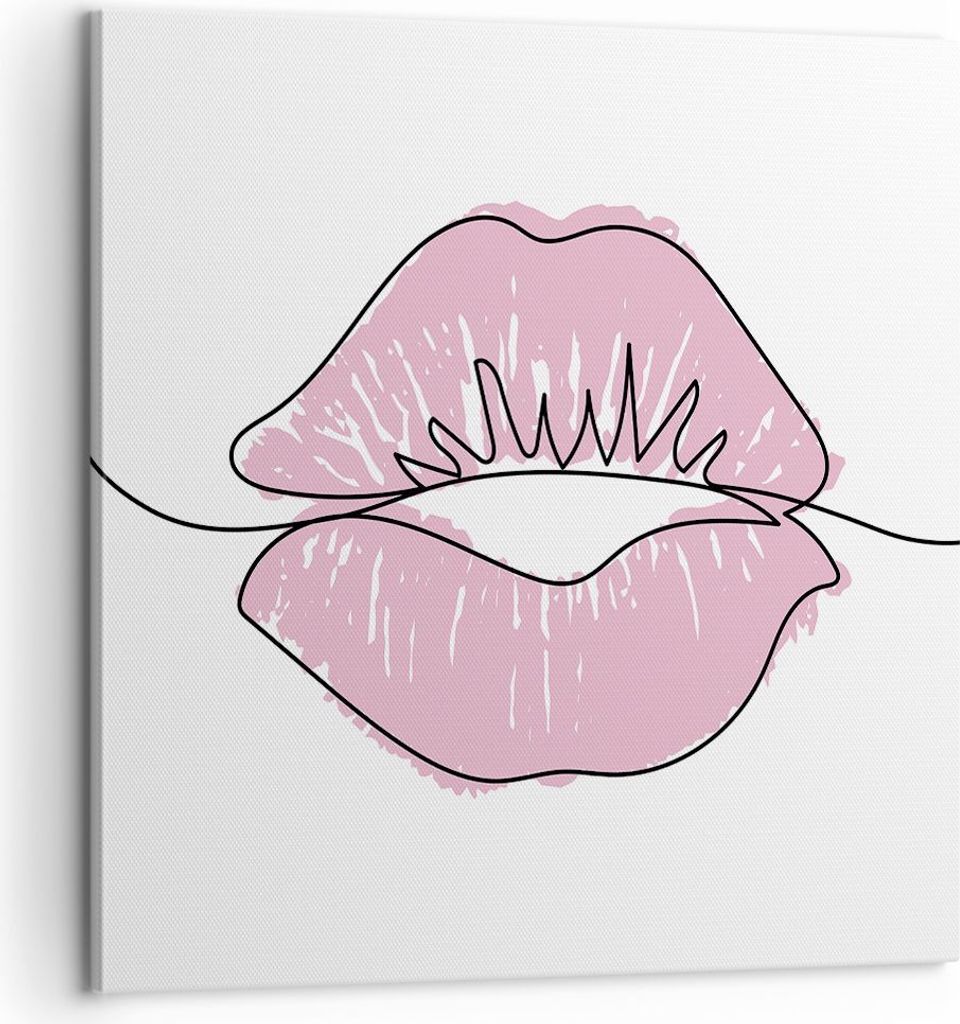 Bild auf Leinwand - Leinwandbild - Einteilig - Mund Bild Modern - 60x60cm - Wand Bild - Wanddeko - Wandbilder - Leinwanddruck - Bilder - Wanddekora...