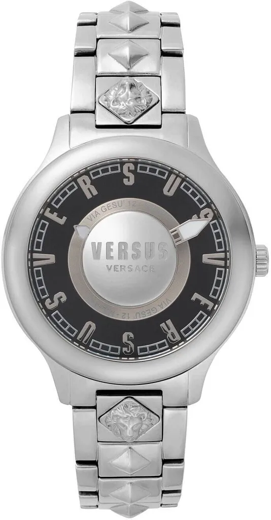 Montre Versus Versace Tokai Dorée avec Bracelet Silicone Noir et Lion 3D
