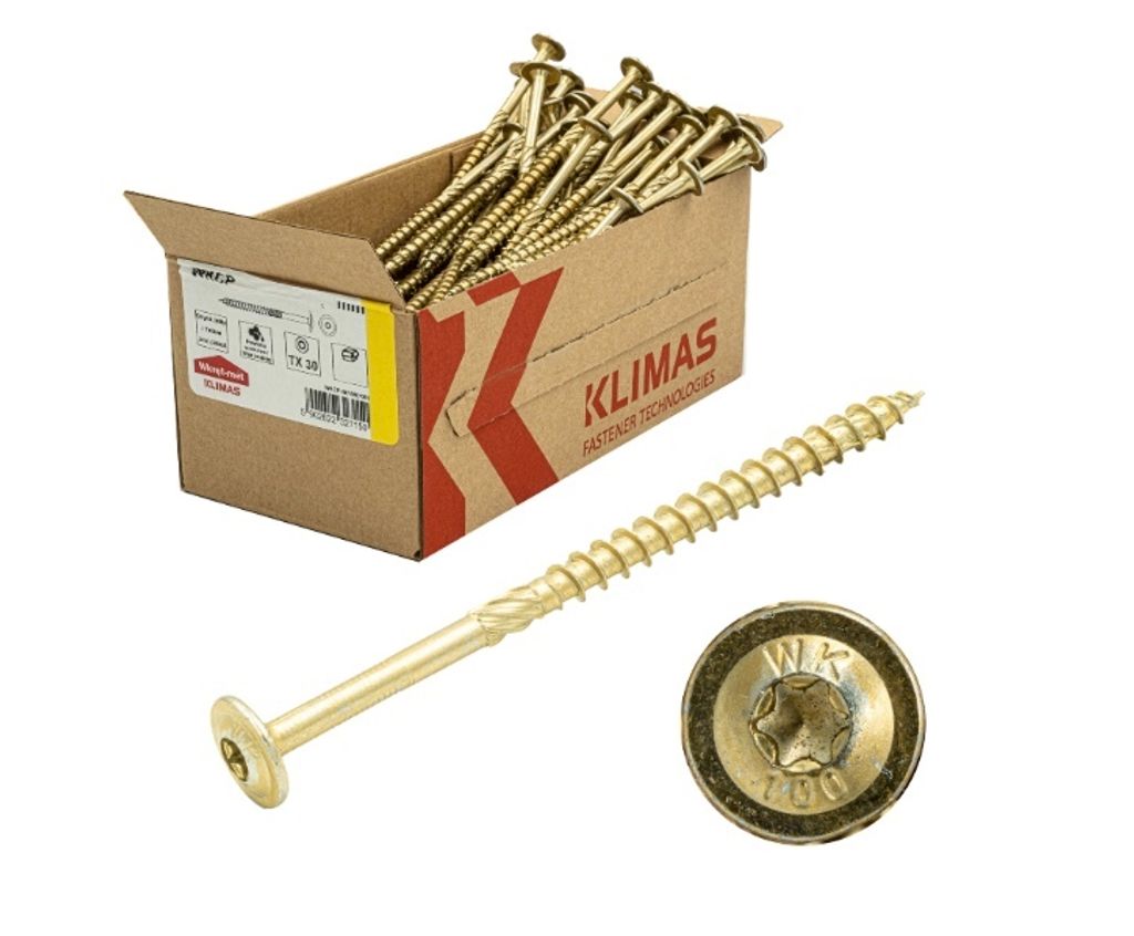 Klimas Tellerkopfschrauben Gelb 8x120 - 50 Stk. Produktbild 1