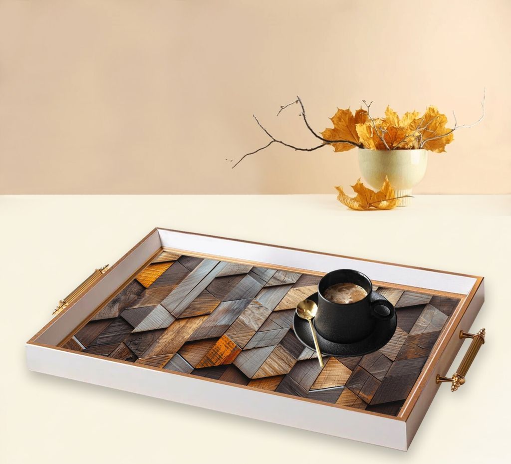 Evila Originals, TPB9898, Tablett, Mehrfarbig, 100 % GLAS, 50 x 29 x 3,5 cm