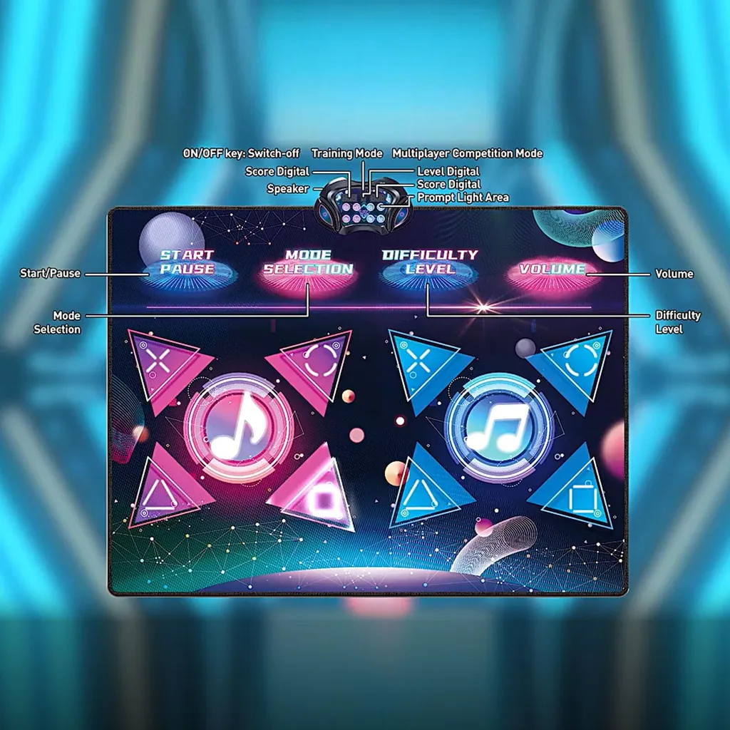 Tapis de danse électronique silencieux à 8 modes de jeu pour duo