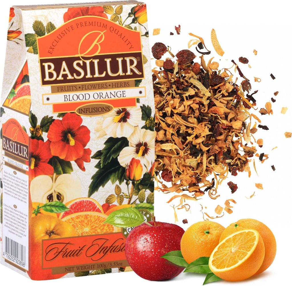 BASILUR Blood Orange - Früchtetee mit natürlichem Orangenaroma und Sahne, 100 g x3