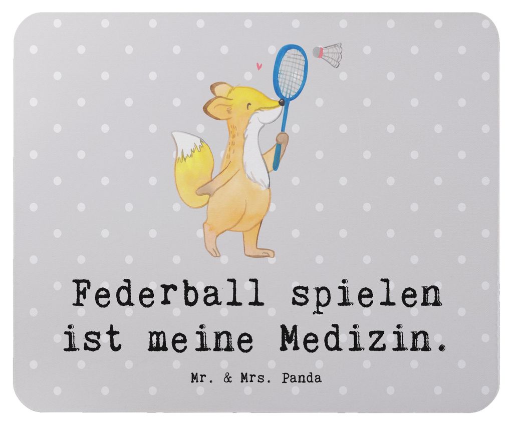 Mr. & Mrs. Panda Mauspad Fuchs Federball spielen - Grau Produktbild 