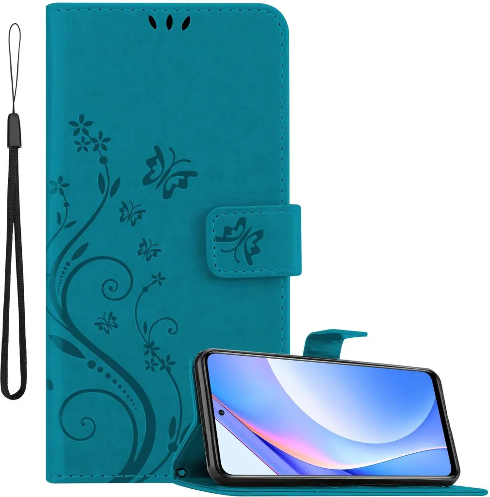 Cover Xiaomi Mi 10T LITE Blu Floreale - Protezione Portafoglio Cadorabo