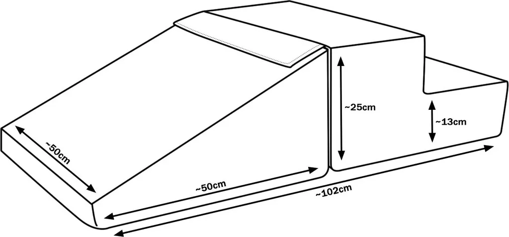 Mini toboggan mousse 2 blocs blancs : modulable, sécurisé et lavable - 6