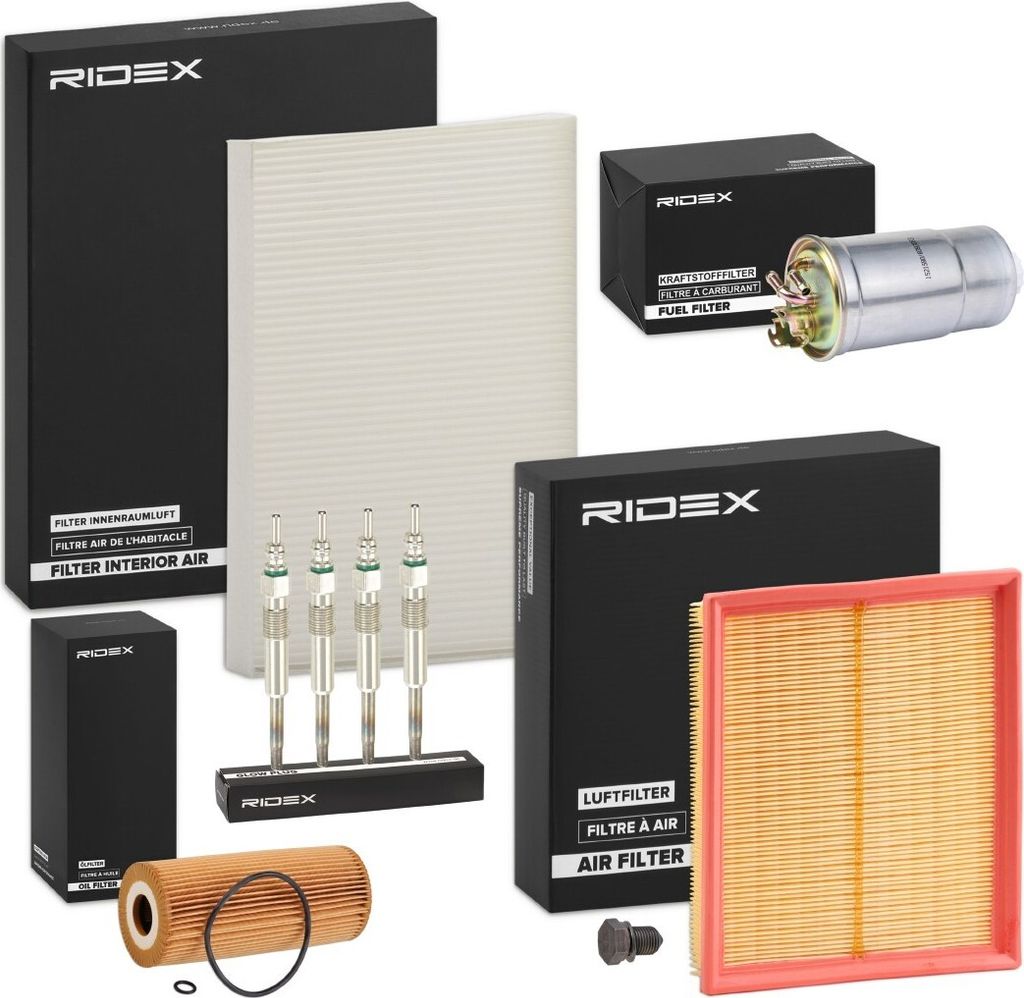 RIDEX Inspektionspaket Filterset für VW PASSAT Variant (3B6) PASSAT Variant (3B5) PASSAT (3B3) PASSAT (3B2) für SKODA Octavia I Combi (1U5) SUPERB