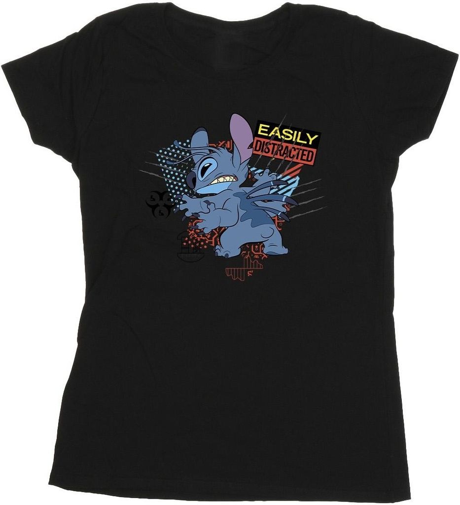 Disney - "Easily Distracted" T-Shirt für Damen BI25485 (XL) (Schwarz)