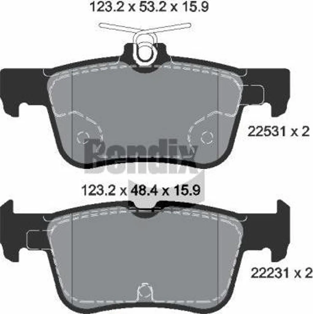 Jeu de plaquettes de frein à disque BPD1373 pour Ford Mondeo et S-Max