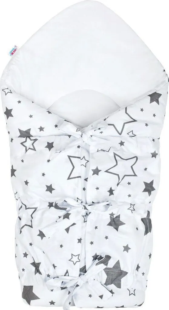 Écharpe de portage dos protégé New Baby Classic gris étoilé à lacets