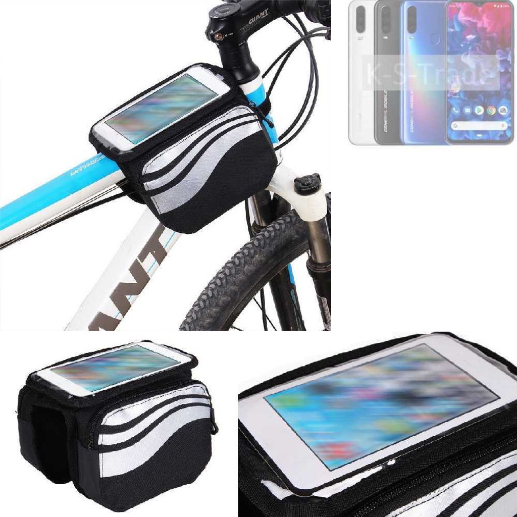 K-S-Trade Rahmentasche Fahrrad-Halterung kompatibel mit General Mobile GM 20 Pro Rahmenhalterung Fahrrad Handyhalterung Fahrradtasche Handy Smartphone