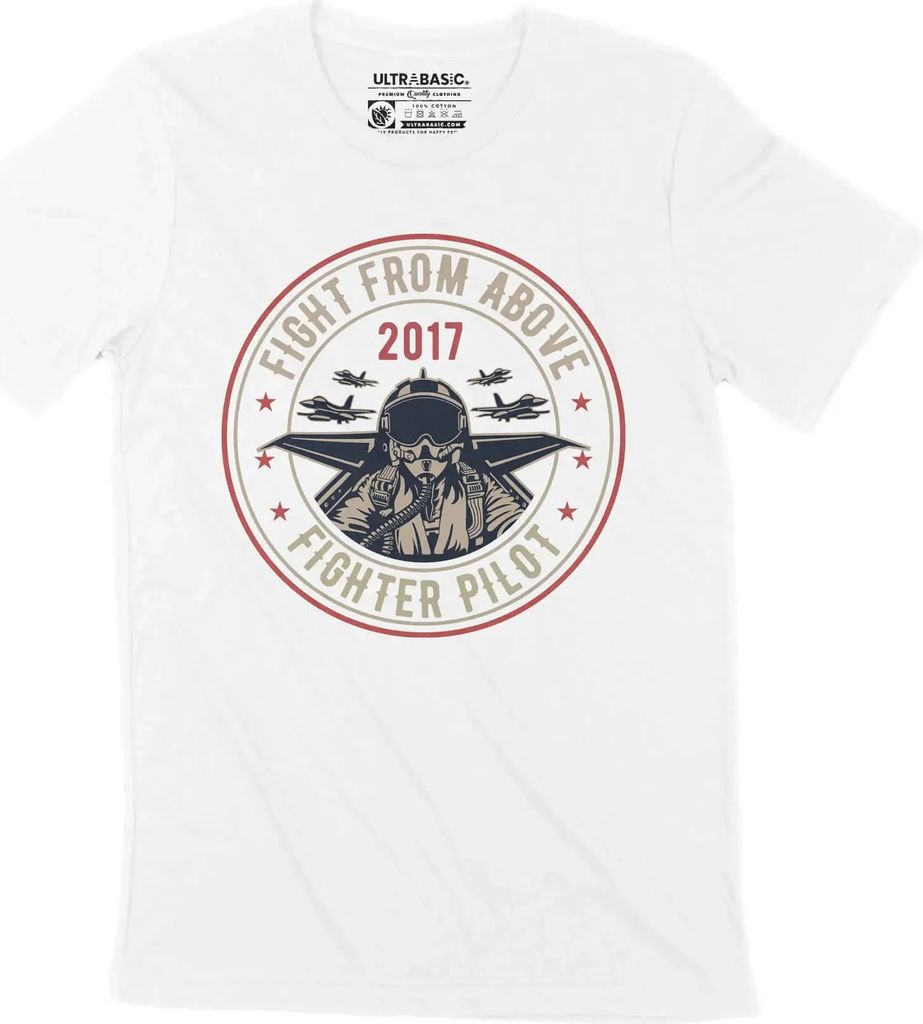 Herren Grafik T-Shirt Kampf von oben - Kampfpilot seit 2017 - Krieger – Fight From Above - Fighter Pilot Since 2017 - Warrior – Geschenk 7. Geb...