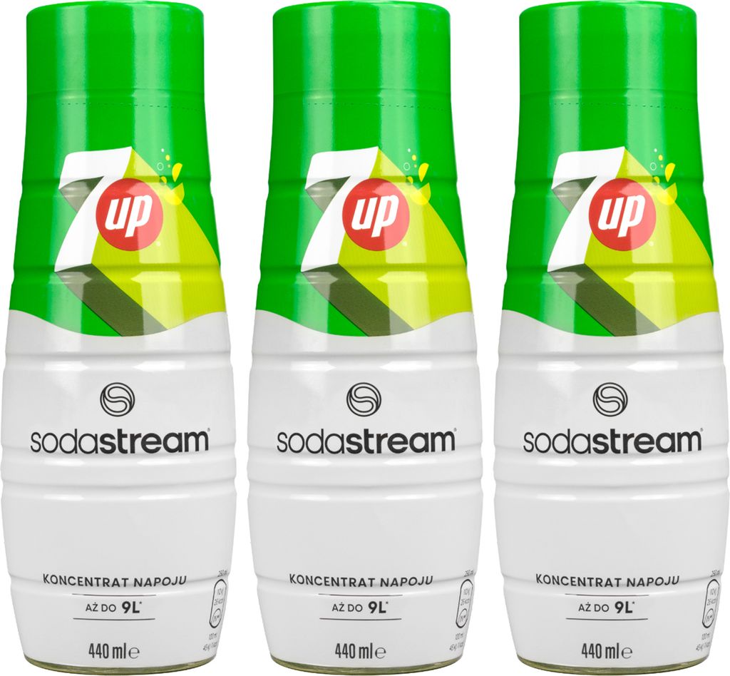 SodaStream Sirup 7UP 3er Pack 440ml Konzentrat für 9L Erfrischungsgetränk