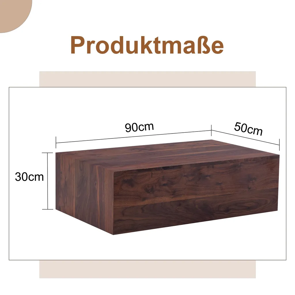 Table Basse Robuste pour Salon : Finition Noyer Stable et Anti-Rayures