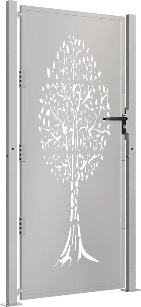 vidaXL Gartentor 100x175 cm Cortenstahl Baumdesign