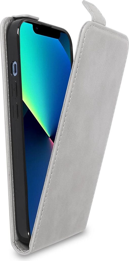 Cadorabo Hülle für Apple iPhone 13 PRO MAX Schutzhülle in Grau Flip Handyhülle Case Cover Etui Kunstleder