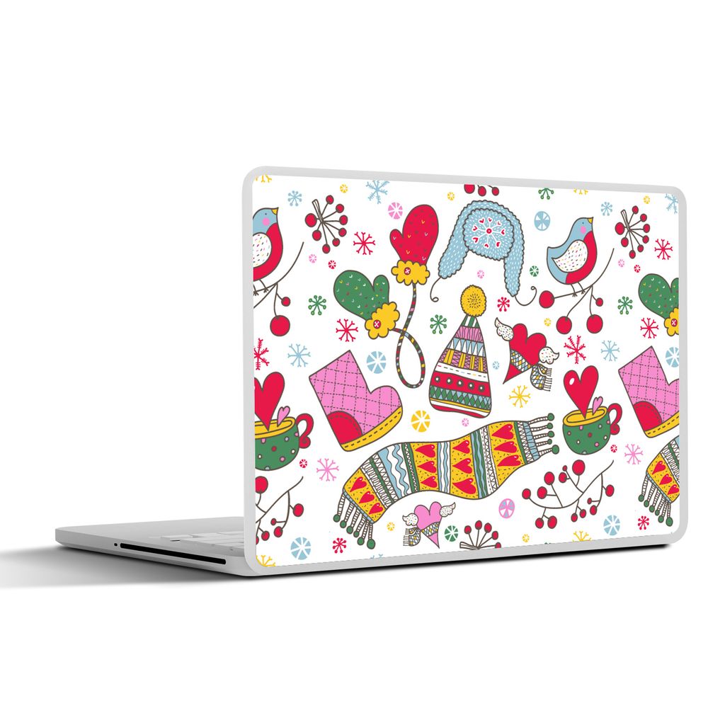 MuchoWow Laptop Aufkleber Sticker Cover Muster - Winter - Weihnachten 30x22 cm - Laptop-Sticker