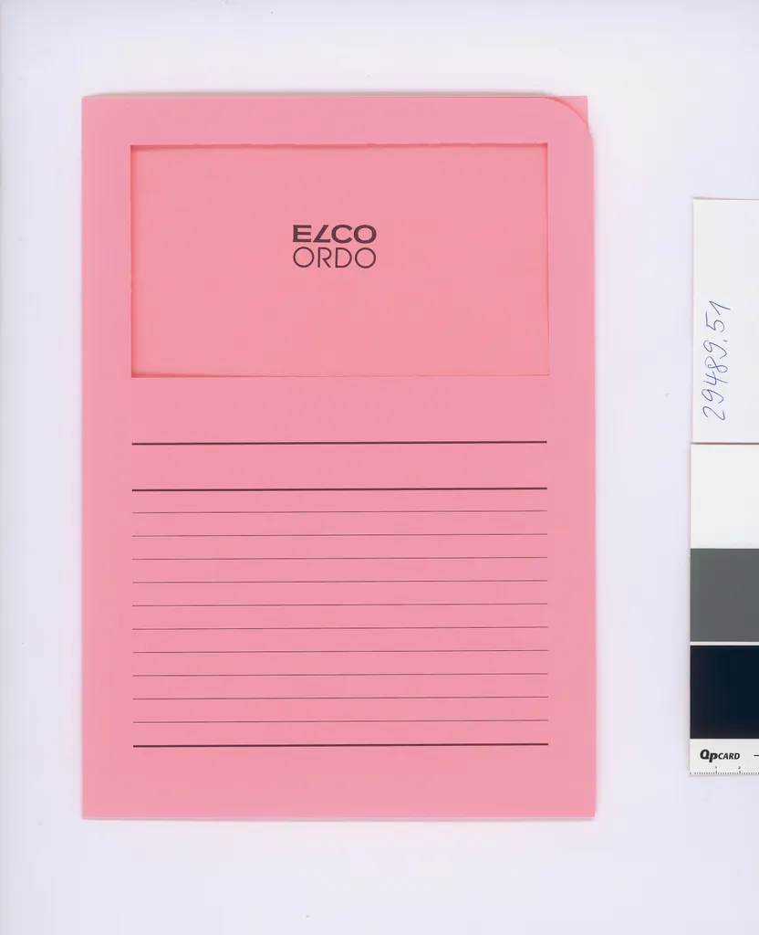Classeur A4 Rose Ligné ELCO Ordo : Fenêtre Transparente Intégrée 180mm