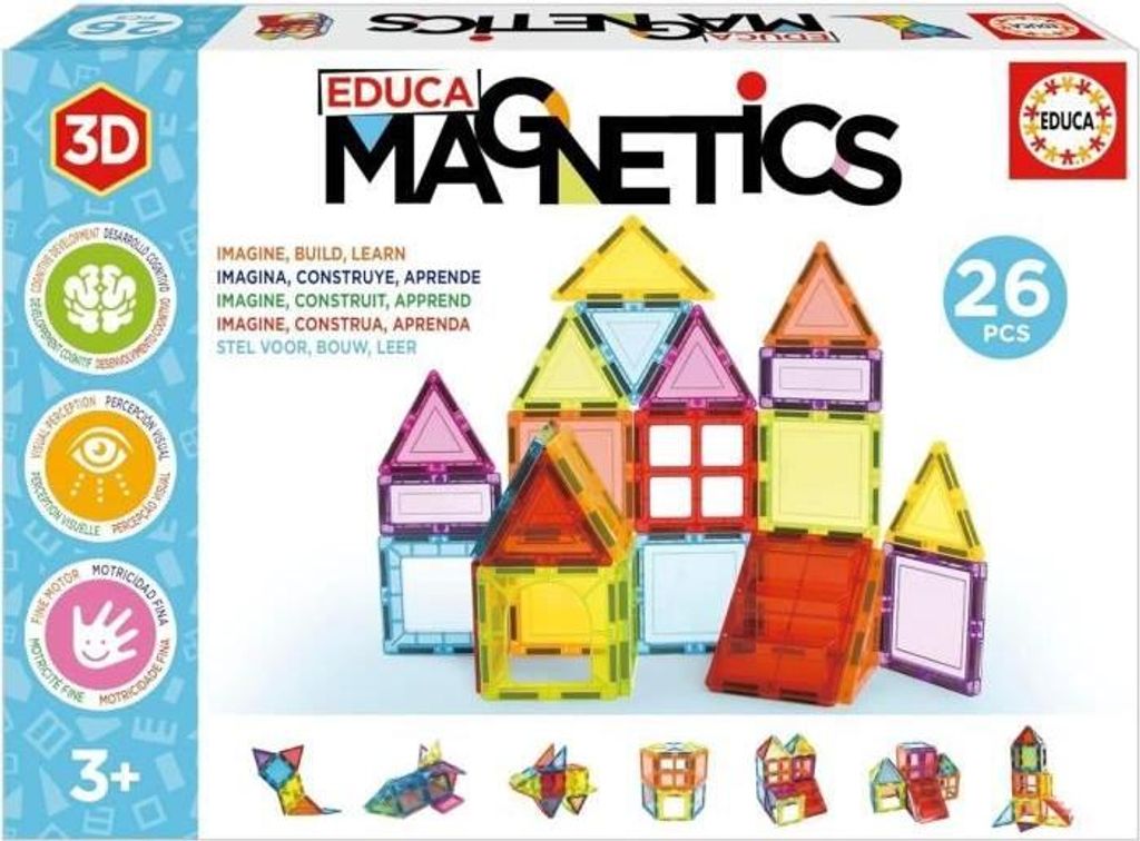 Magnetisches 3D Konstruktionsspielzeug , 26 Teile , Magnetische Bausteine , Fördert Kreativität