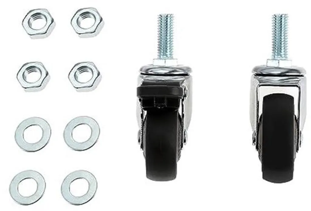 Roulettes pivotantes M6x15 mm avec freins lot de 4 noires charge 40kg