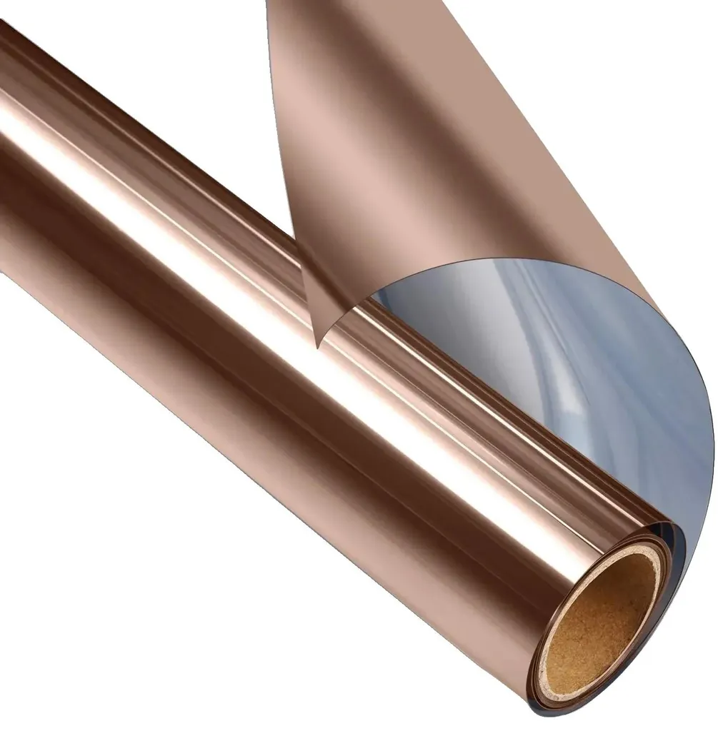 Film isolation thermique pour vitre de véranda marron-argent 60x500cm