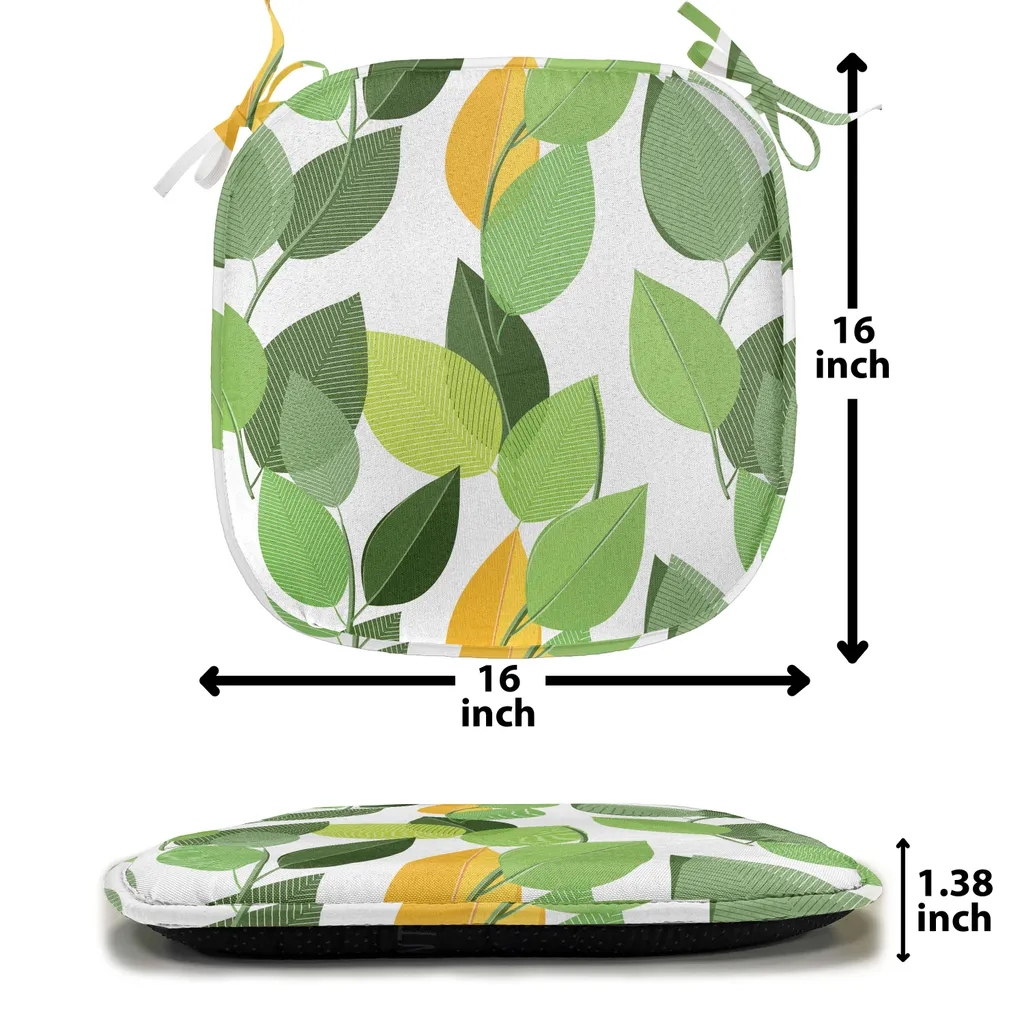Coussin de Chaise Décoratif Imperméable Lot de 6, Design Feuillage Vert