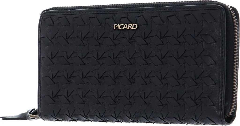 Porte-monnaie Cuir Noir PICARD Lara avec Fermeture Éclair Intégrale Zip