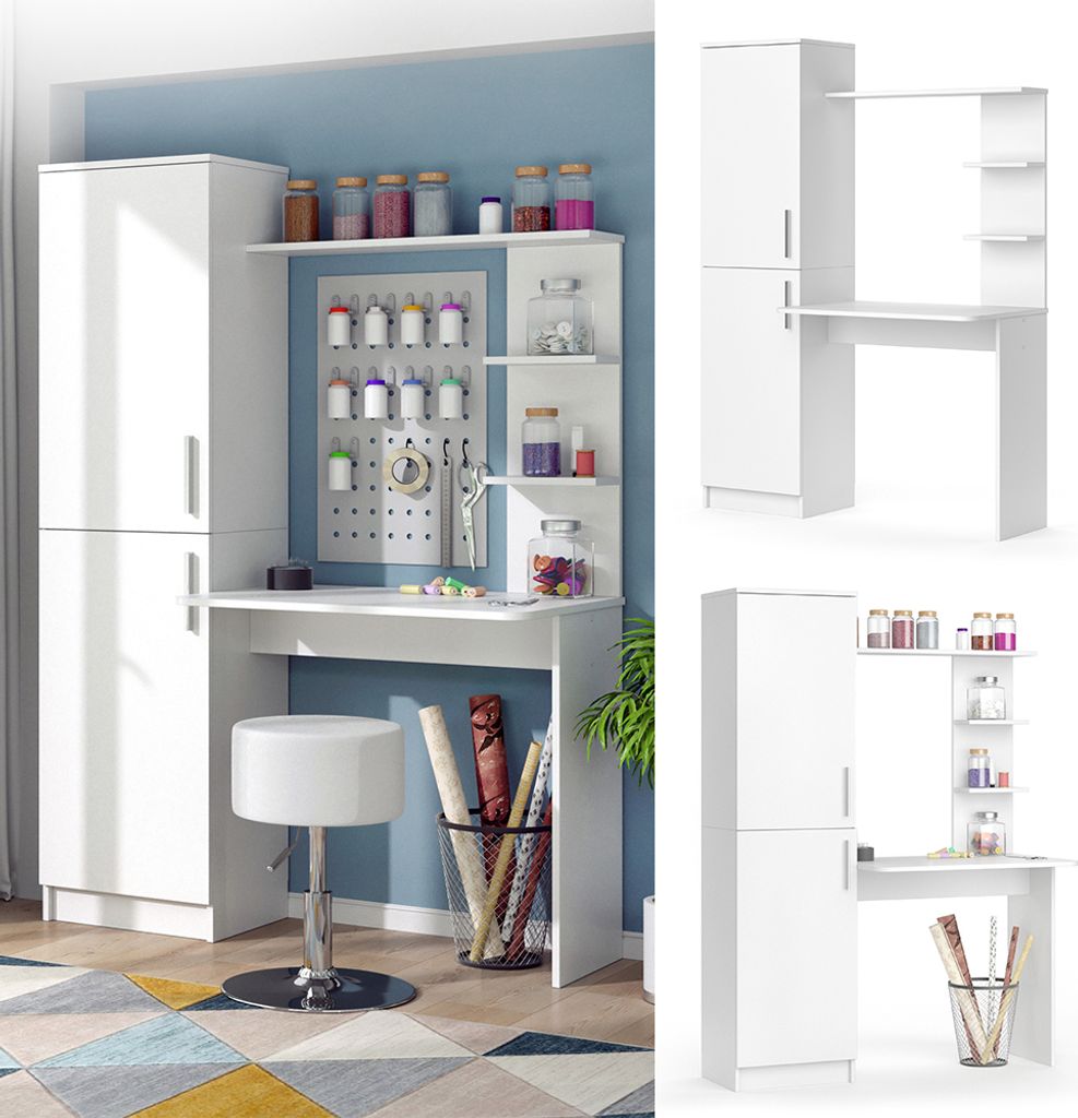 Vicco Biurko Tessa, 123 x 52 cm, Biały Zdjęcie produktu 2