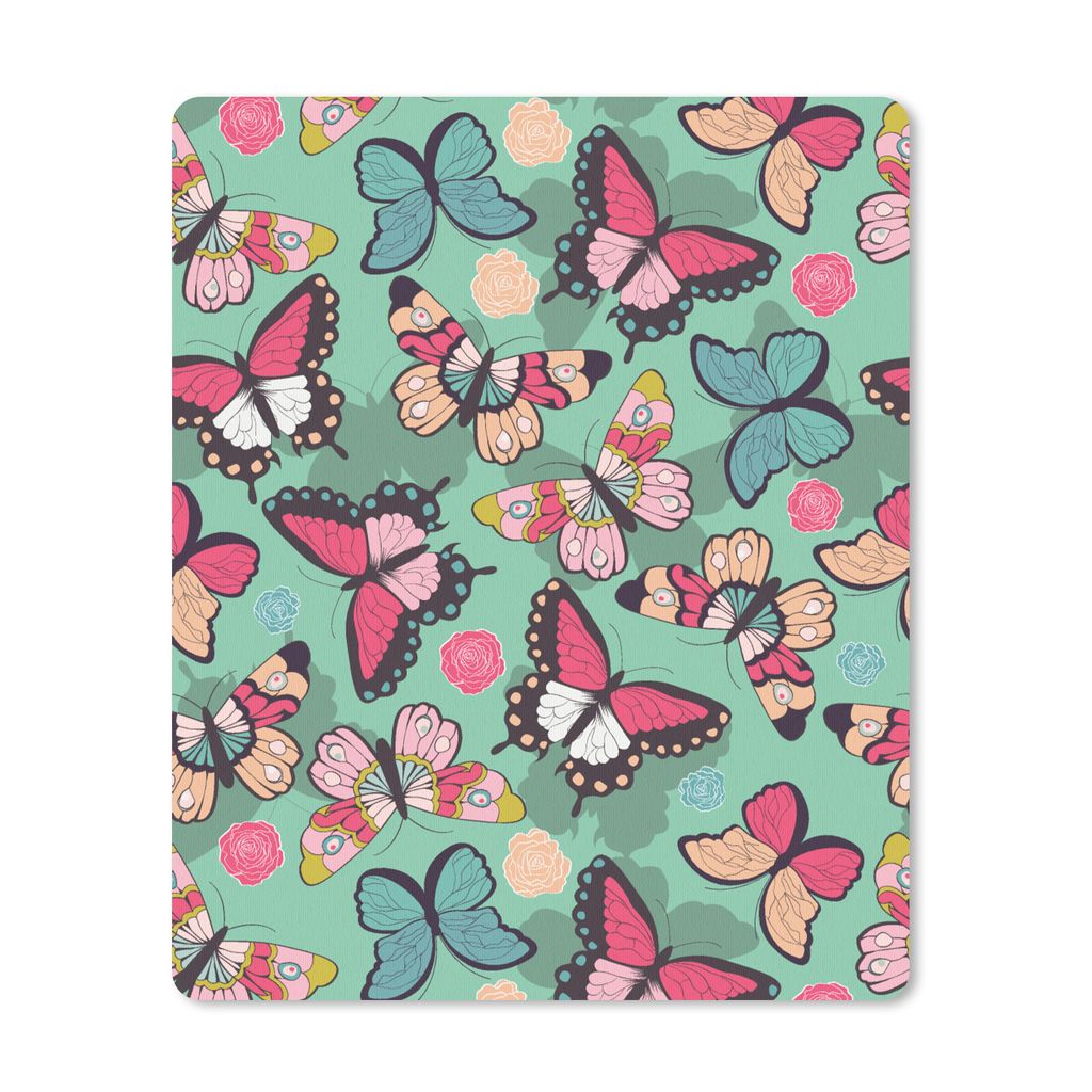 MuchoWow Mauspad Mousepad Schmetterlinge - Muster - Frühling 30x40 cm - Mousepads - Maus Mat - Pad - Mausunterlage - Mausmatten