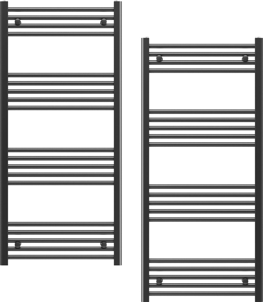 Granitan | Badheizkörper Breno - 60x130 cm - Schwarz - Modernes Design - Platzsparend und Funktional