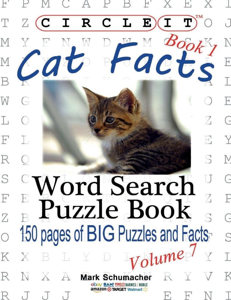Circle It, Cat Facts, Book 1, Word Search, Puzzle Book