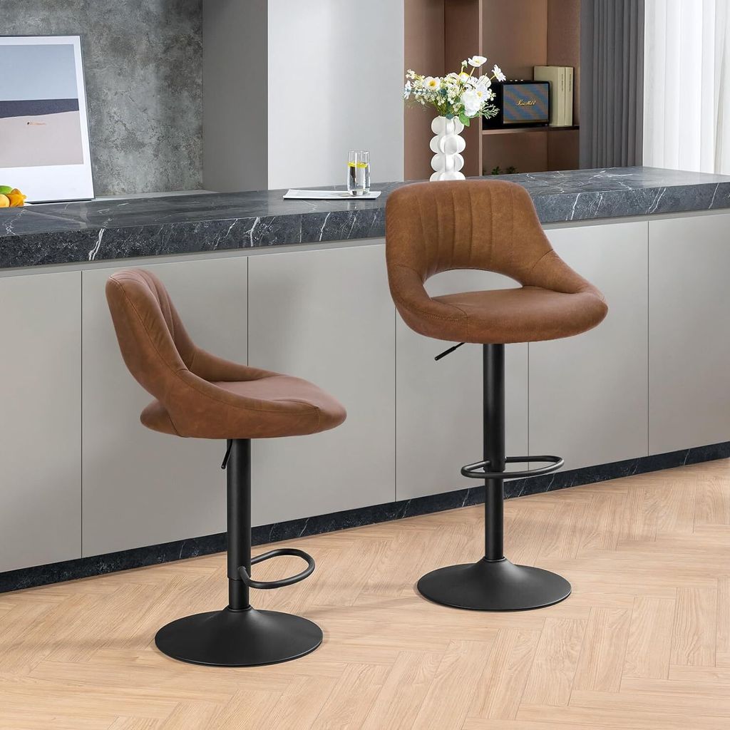 EUGAD 2er-Set Barhocker drehbar, höhenverstellbar, aus Produktbild 2